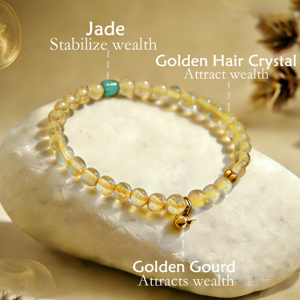 Pulsera de cristal de riqueza GoldStreak