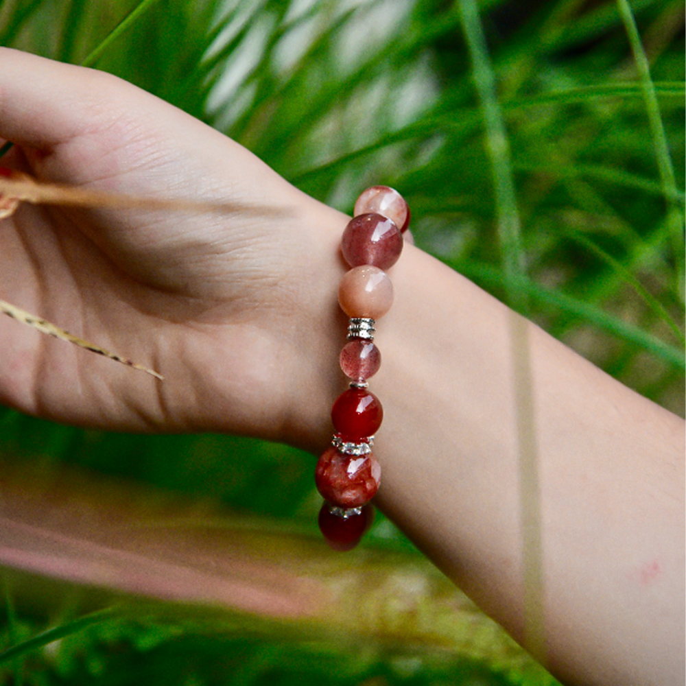 Pulsera de cristal con elemento fuego de diseñador