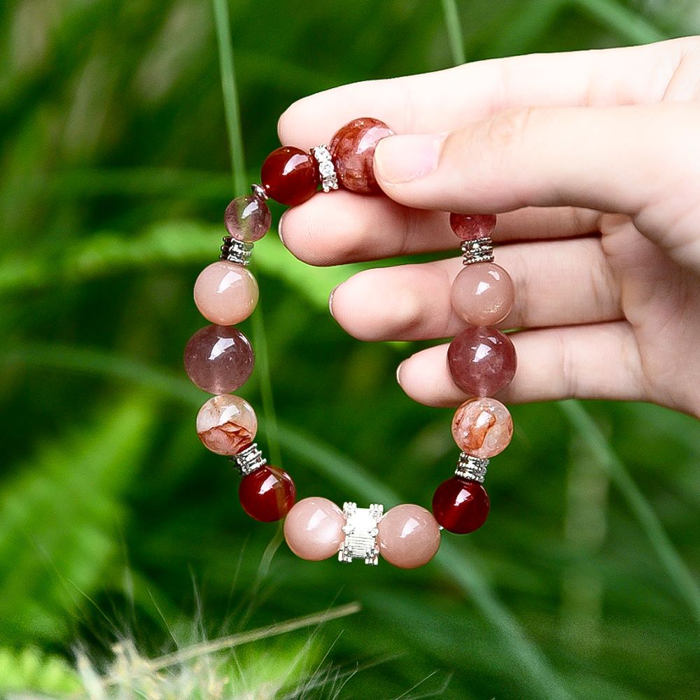 Pulsera de cristal con elemento fuego de diseñador