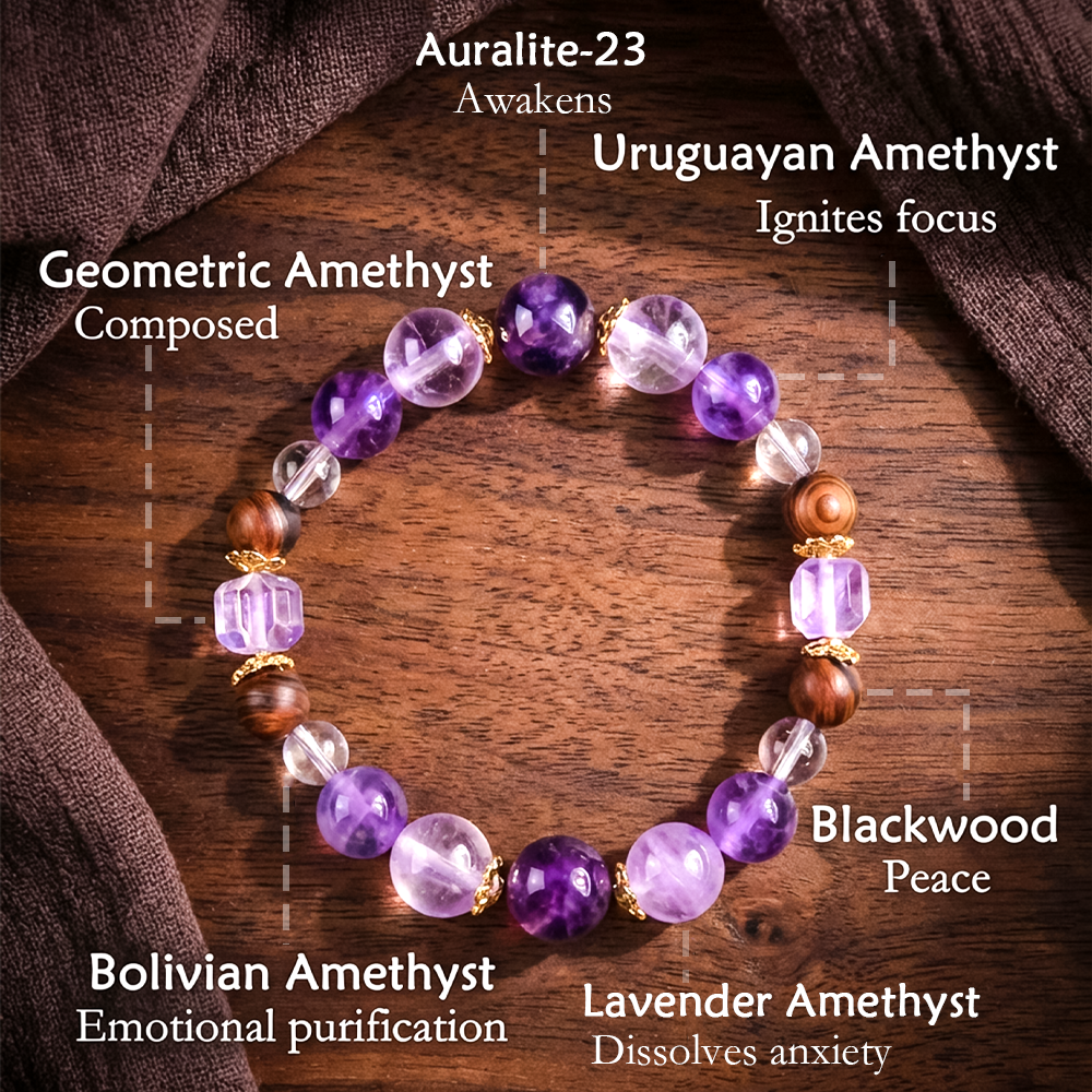 Pulsera de cristal de energía de fuego de la montaña Wudang