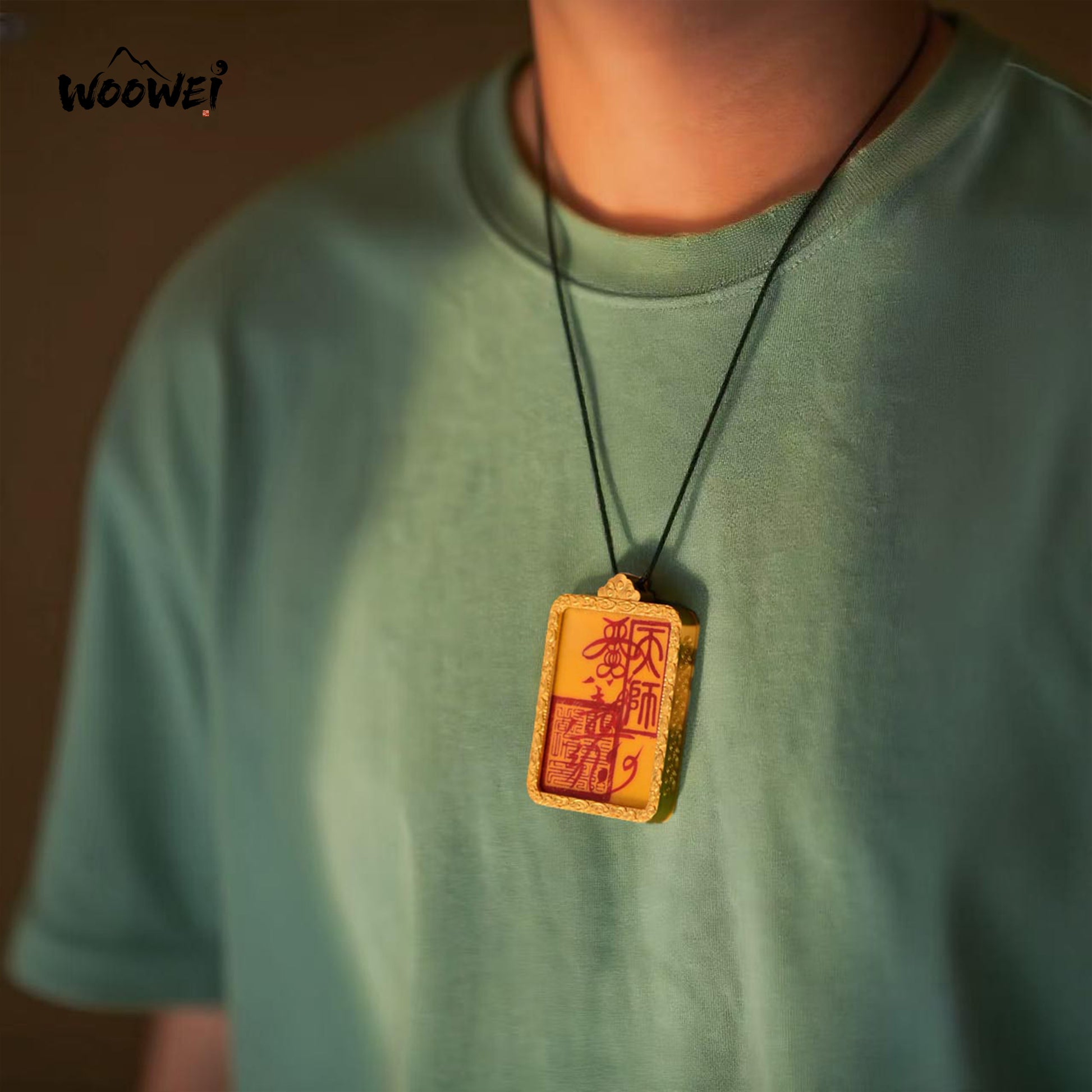 Pendentif de prospérité | Talisman taoïste peint à la main