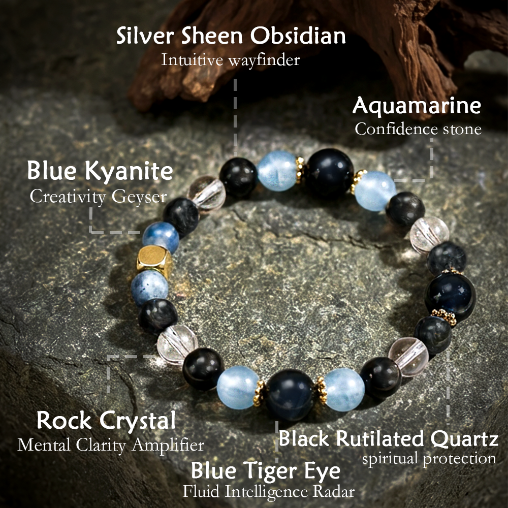 Pulsera de cristal de energía acuática de la montaña Wudang