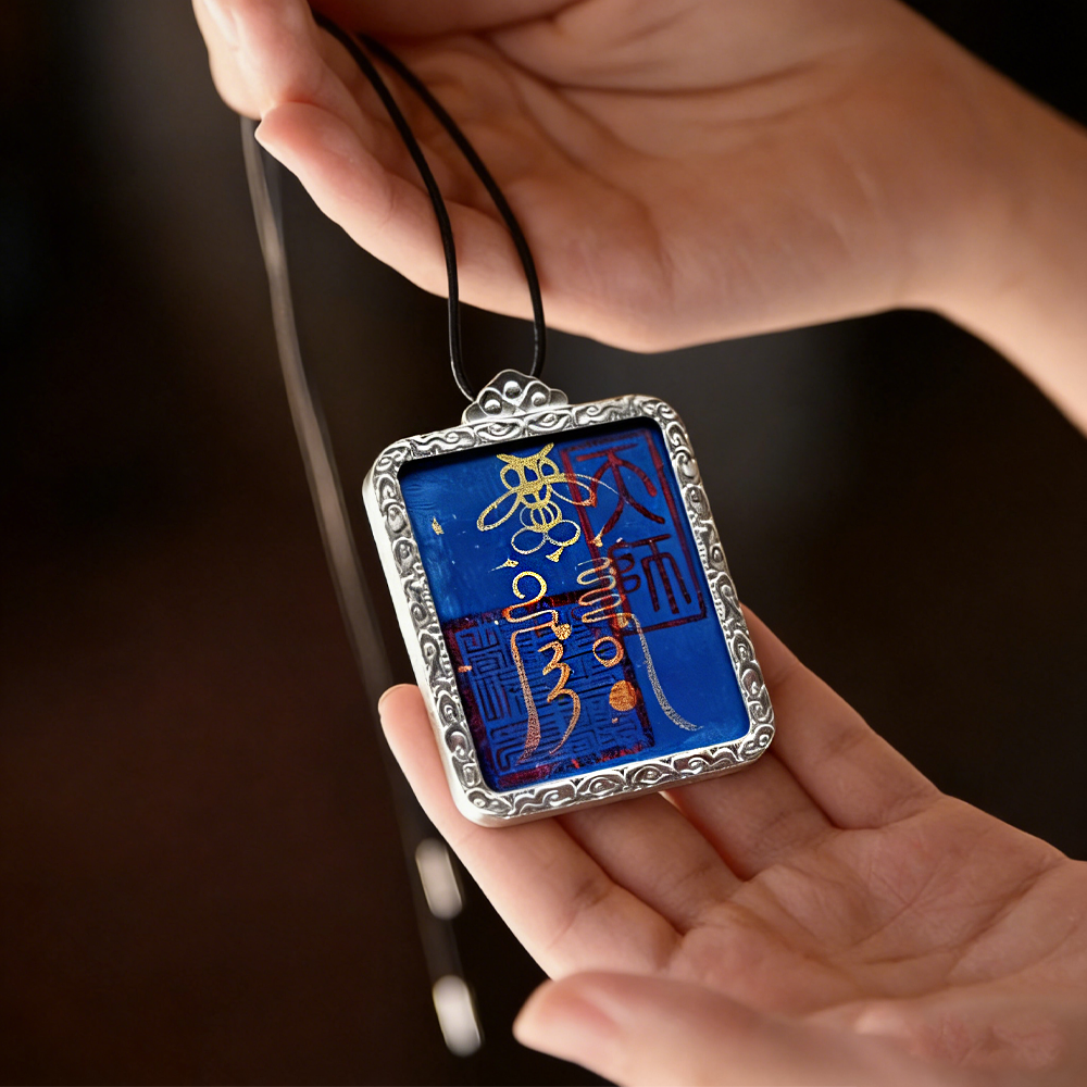 Pendentif de prospérité | Talisman taoïste peint à la main
