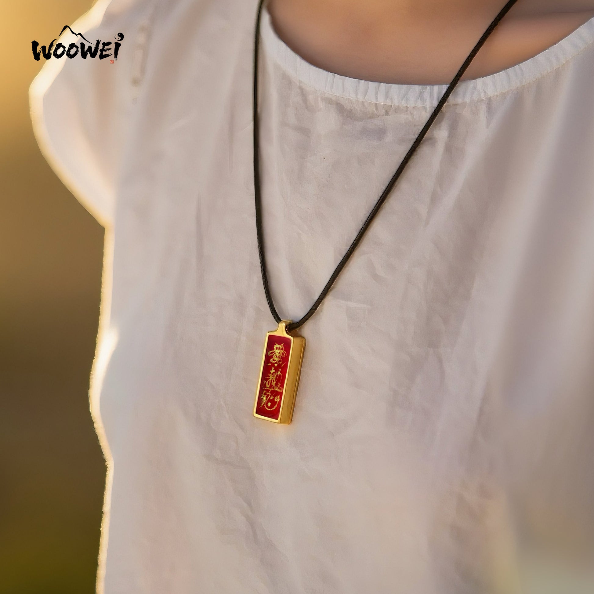 Pendentif de prospérité | Talisman taoïste peint à la main