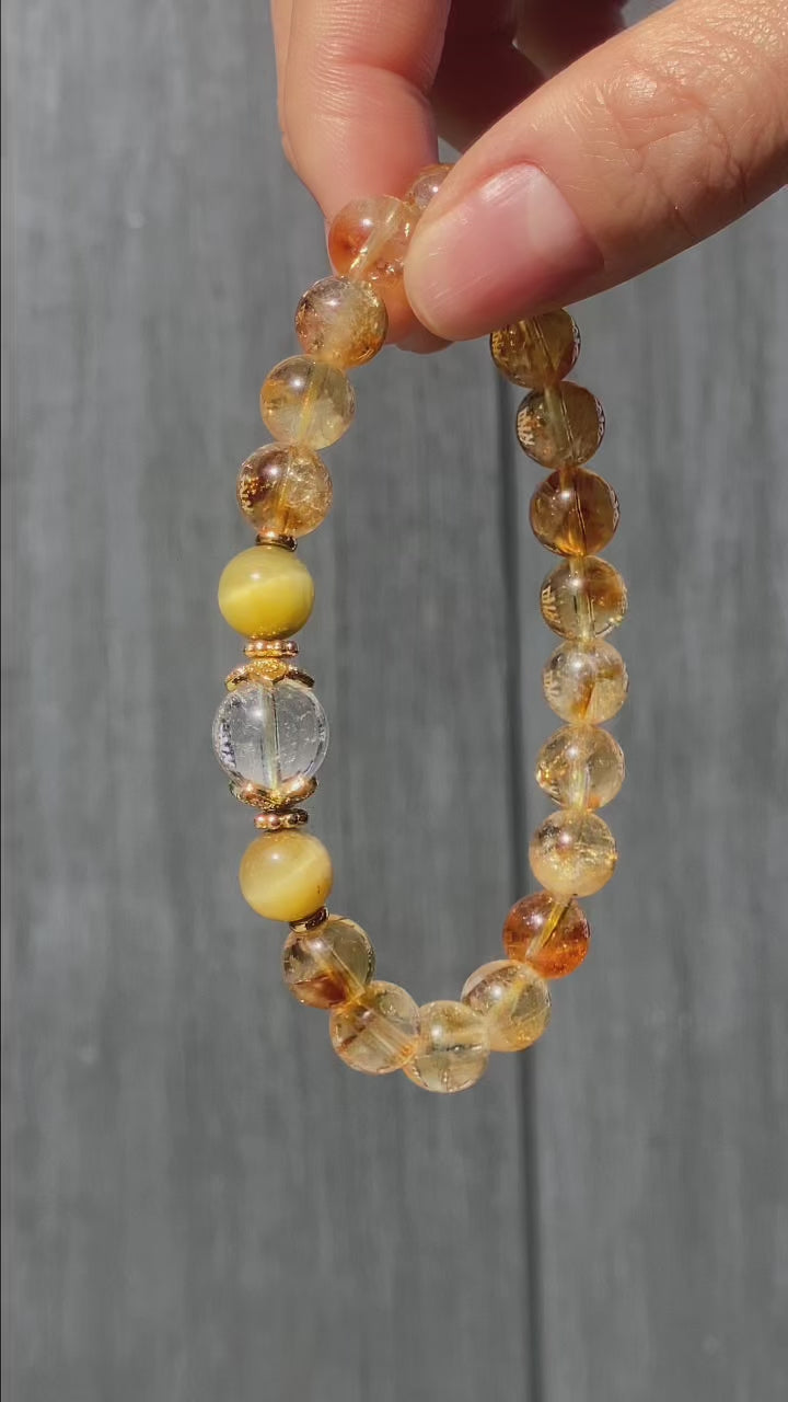 Pulsera de citrino de la pirámide de la riqueza de la montaña Wudang