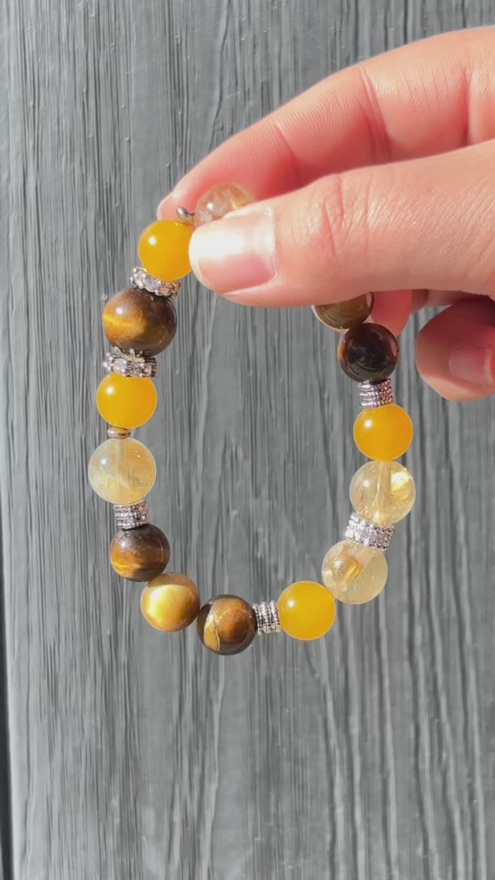 Pulsera de cristal con elementos de la Tierra de diseñador 