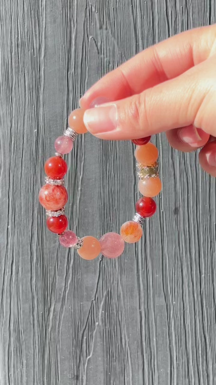 Pulsera de cristal con elemento fuego de diseñador
