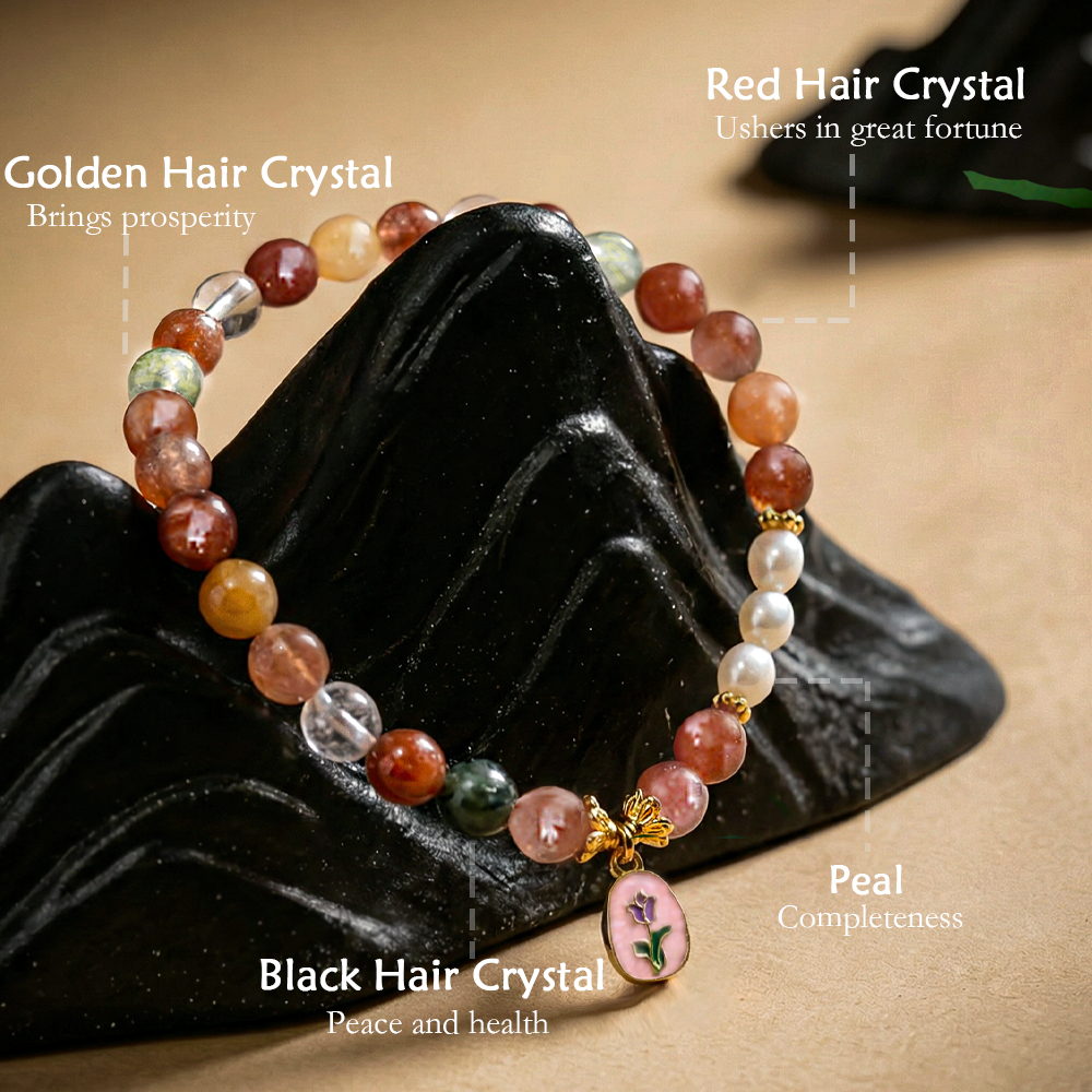 Pulsera PowerLift Hair-Crystal (Fortuna • Estatus • Larga Vida)