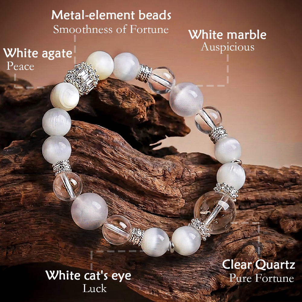 Pulsera de cristal con elementos metálicos de diseño