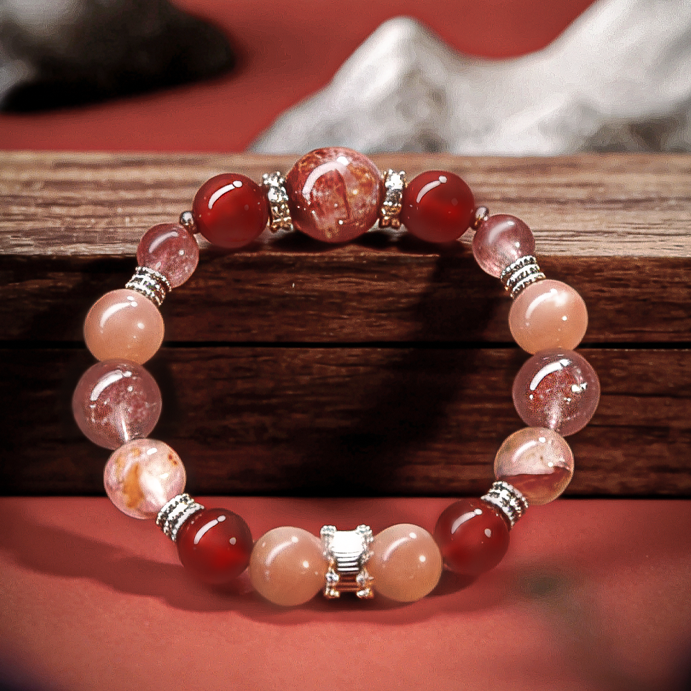 Pulsera de cristal con elemento fuego de diseñador