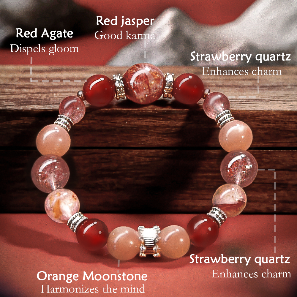 Pulsera de cristal con elemento fuego de diseñador