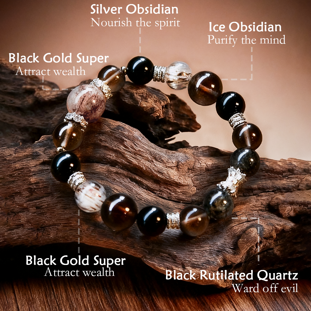 Pulsera de cristal de elemento agua de diseño