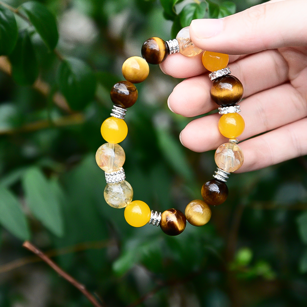 Pulsera de cristal con elementos de la Tierra de diseñador 
