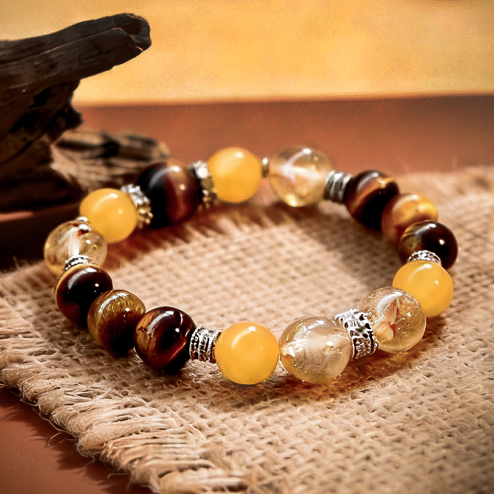 Pulsera de cristal con elementos de la Tierra de diseñador 